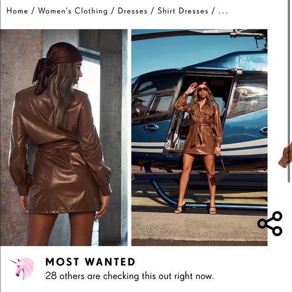 Pretty little thing leather shirt dress - Picture 2 of 3